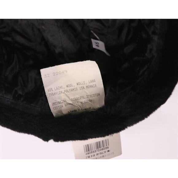 Mistral Made in France Gray Check Wool Hat w/ Fur Ear Flaps 59 cm - 7 3/8 New! - Picture 9 of 10